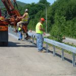 Box Beam Steel Guardrail Installation
